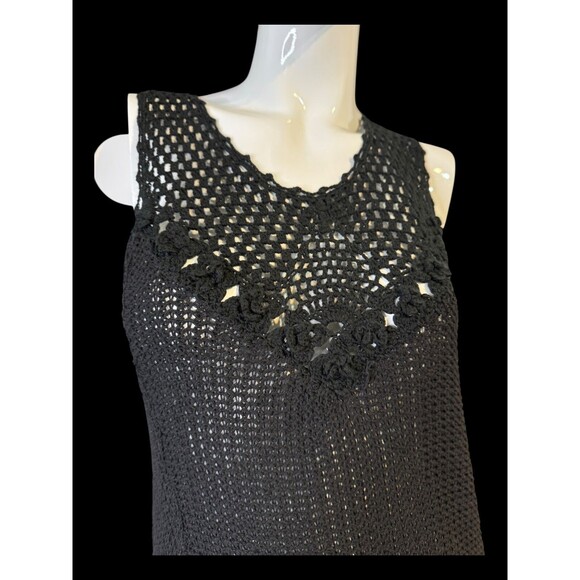 Umgee USA Crocheted Black Dress  Small i BOHO Gothic,  Ladies Small NWT - Picture 2 of 5
